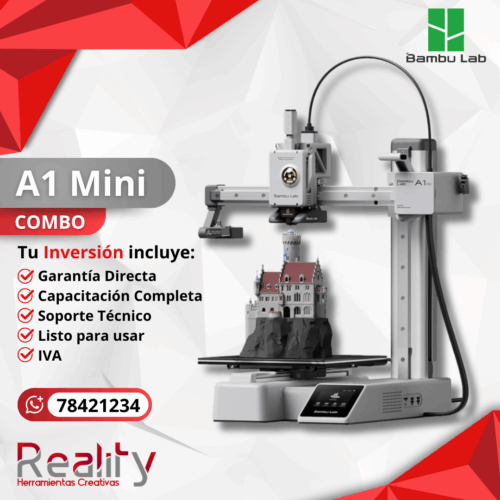 Impresora 3D Bambu Lab A1 Mini combo con soporte, capacitación y garantía directa